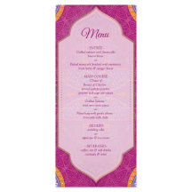 Menu de Casamento do Sonho Azul Exótico