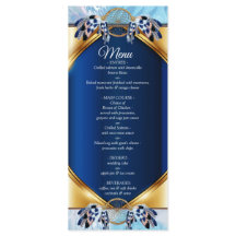 Menu de Casamento do Sonho Azul Exótico