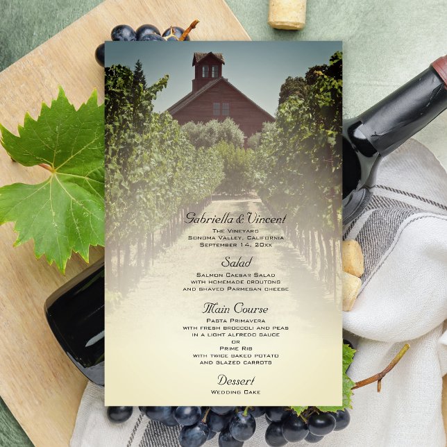 Menu de Casamento do Vineyard e da Rustic Red Barn (Criador carregado)