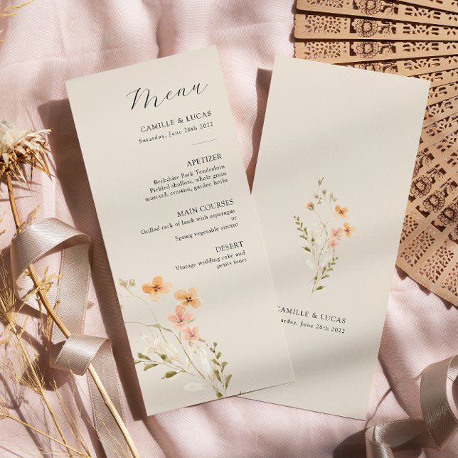 Menu de Casamento do Wildflower Boho (Criador carregado)