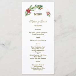 Menu de Casamento do Winter Poinsettia Pine Berry 