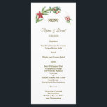 Menu de Casamento do Winter Poinsettia Pine Berry<br><div class="desc">Design elegante e único com galhos de pinheiro de cor d'água,  bagas,  bolas de Natal,  arranjo de mãos douradas como uma coroa de férias de inverno em branco. Use a ferramenta Personalizar para adicionar suas informações. Para mais ideias,  visite minha Coleção de Feriados de Mãos Douradas.</div>