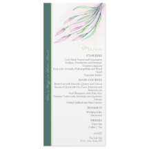 Menu de Casamento dos Lírios Púrpuros Suaves