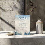 Menu de casamento dos pinheiros de inverno azul<br><div class="desc">Menu de casamento dos pinheiros de inverno azul</div>