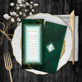 Menu de Casamento Dourado Abstrato V2 Grn ID867