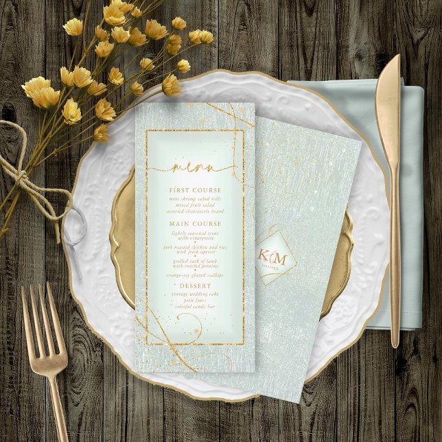 Menu de Casamento Dourado Abstrato V2 Sg ID867 (Criador carregado)