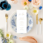 Menu de Casamento Dourado de Script Minimalista El<br><div class="desc">Completamente personalizável,  este simples menu de casamento de na moda apresenta fontes elegantes com uma estética minimalista. As costas vêm com lugar para personalização extra. Parte de uma coleção.</div>