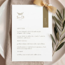 Menu de Casamento Dourado e Preto Moderno