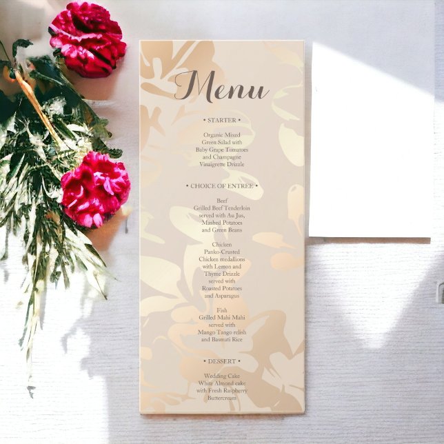 Menu de Casamento Dourado Moderno Minimalista (Criador carregado)