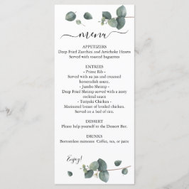 Menu de Casamento Duplo Eucalyptus Greenery
