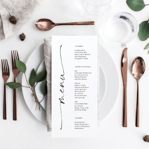 Menu de Casamento Duplo Lado da Elegância Clássica