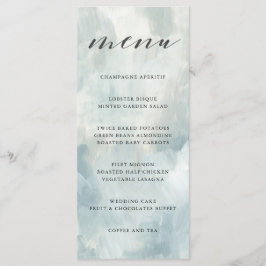 Menu de Casamento Dusty Blue Abstrato Brushstrokes