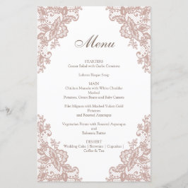 Menu de casamento Dusty rosa elegante