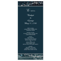 menu de casamento elegante azul galáxia céu