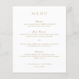 Menu de Casamento Elegante Clássico com Orçamento