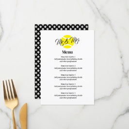 Menu de casamento elegante com logotipo de tênis d