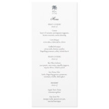 Menu de Casamento Elegante com Palmeira Personaliz