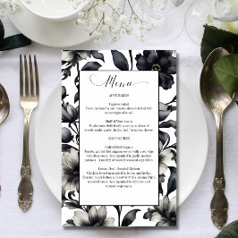 Menu de casamento elegante das flores brancas e pr