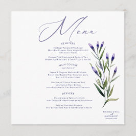Menu de Casamento Elegante de Aquarela de Blisas d