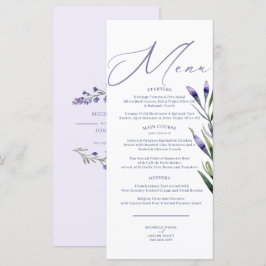 Menu de Casamento Elegante de Aquarela de Blisas d