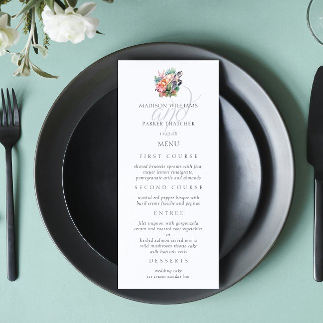 Menu de Casamento Elegante de Praia Simples (Criador carregado)