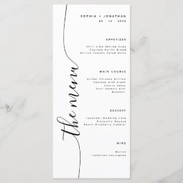 Menu de Casamento Elegante de Script Vertical do M