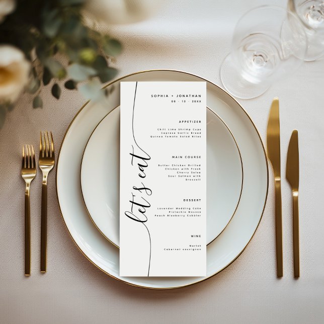Menu de Casamento Elegante de Script Vertical Eleg (Criador carregado)