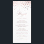 Menu de Casamento Elegante do Faux Rosa Gold Foil<br><div class="desc">Cartão de menu moderno e elegante com pontos falsos de configuração de folha de ouro rosa com padrão de pinstripes. Esta é uma folha de ouro rosa falsa - não haverá folha de ouro rosa real. Cartão de menu perfeito para casamentos, chás de panela, chás de fraldas, festas de noivados...</div>