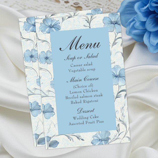Menu de Casamento Elegante do Jardim do Campo Azul (Criador carregado)