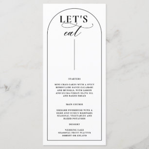 Menu de Casamento Elegante do Na moda de Arch Mode