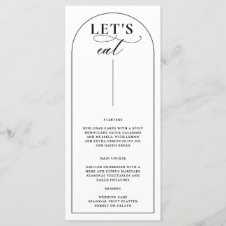 Menu de Casamento Elegante do Na moda de Arch Mode