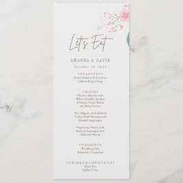 Menu de Casamento Elegante Flor Simples