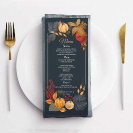 Menu de Casamento Elegante Floral da Modern Waterc