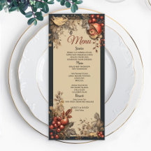 Menu de Casamento Elegante Floral da Modern Waterc