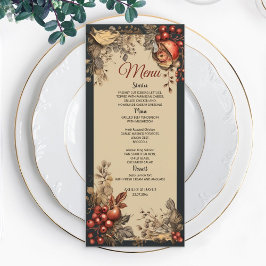 Menu de Casamento Elegante Floral da Modern Waterc