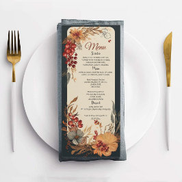 Menu de Casamento Elegante Floral da Modern Waterc