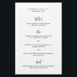 Menu de Casamento Elegante Preto e Branco Atempora<br><div class="desc">Menu de casamento clássico e elegante com um layout simples e títulos de pratos em uma fonte moderna. O layout limpo e minimalista torna este menu de casamento preto e branco ótimo para um casamento tradicional e formal.</div>