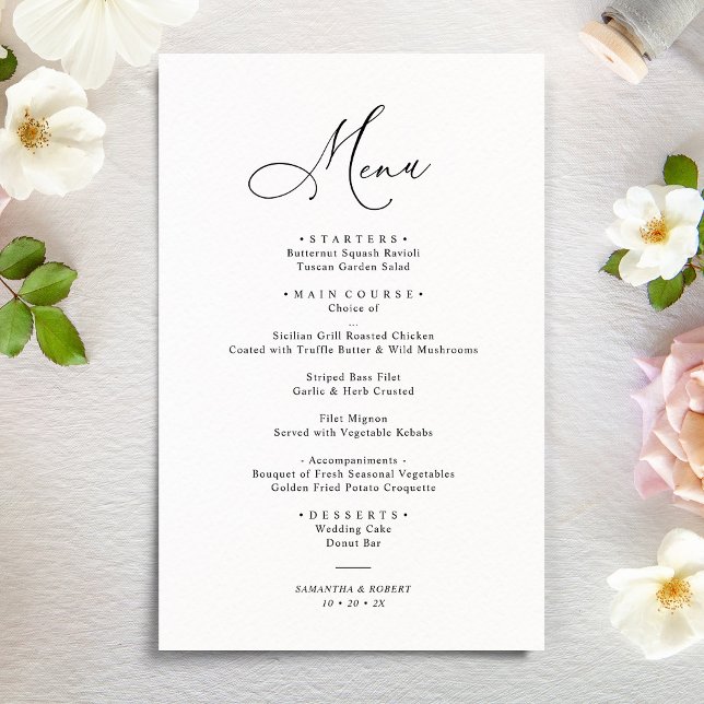 Menu de Casamento Elegante Rustic Sage Green (Criador carregado)