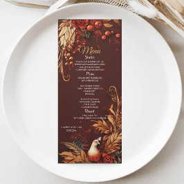Menu de Casamento Elegante Turco Floral Moderno