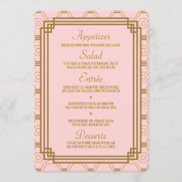 Menu de Casamento em Deco de Arte Rosa
