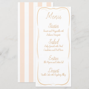 Menu de Casamento em Faixa Laranja Pastel