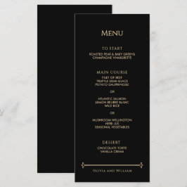 Menu de Casamento em Moldura Dourada Art Deco Vint