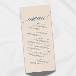 Menu de Casamento em Série Moderna em Azul Dusty