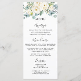 Menu de Casamento Eucalyptus Floral Branca de Ivor