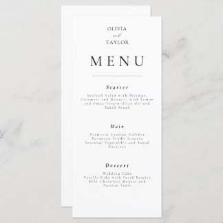 Menu de Casamento/Evento Elegante Simples
