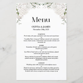 Menu de Casamento Floral Branco