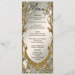 Menu de Casamento Floral Branco do Ornamentado Dou