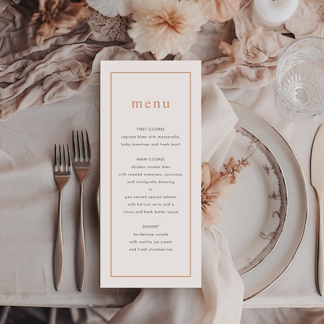 Menu de Casamento Floral Chic Dusty Pink Ditzy (Chic Dusty Pink Ditzy Floral Wedding Menu)