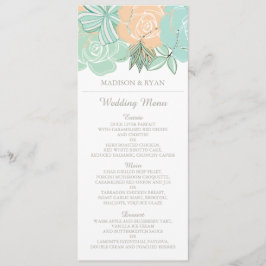 Menu de Casamento Floral da Casa de Pêssego Elegan