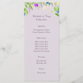Menu de Casamento Floral da Orquídea Aquosa